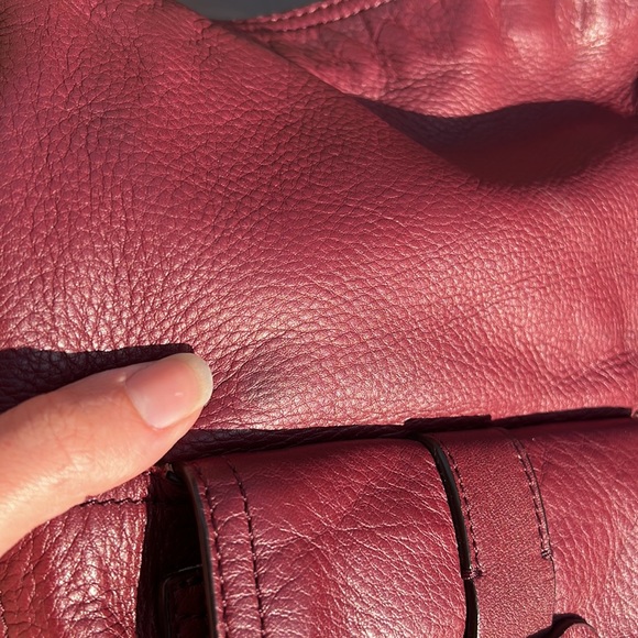 Ralph Lauren leather maroon berry burgundy large hobo bag purse Governors Lodge - Picture 14 of 17